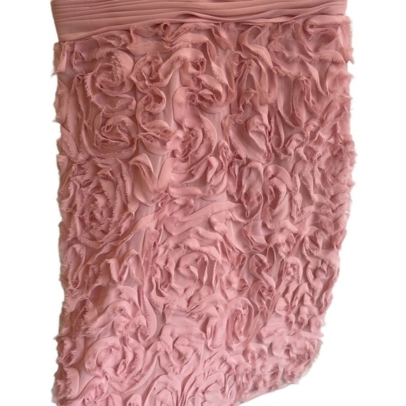 JS Collections Pink Rosette Chiffon Flutter Sleeve Dress, Size 10 - Picture 3 of 10